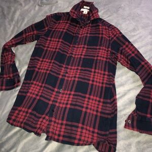 Men’s Medium Red and Navy Blue Flannel